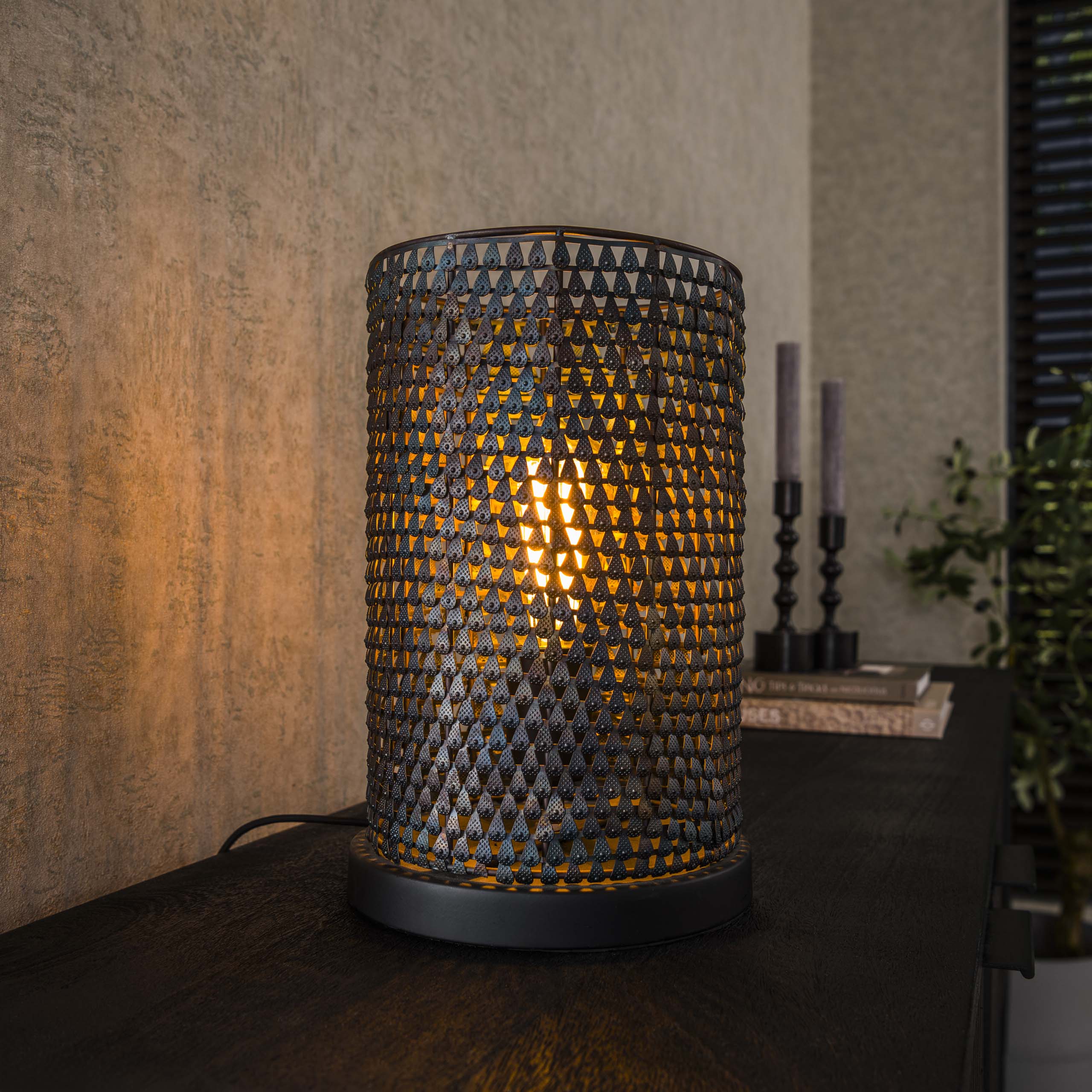 Tafellamp Armor Tube | 1-lichts | Zwart bruin