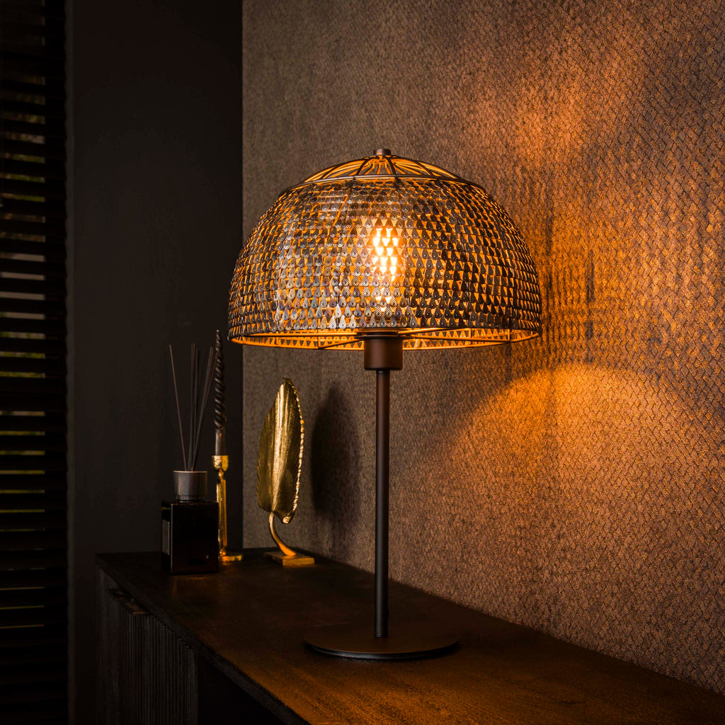 Tafellamp Armor Open | 1-lichts | Zwart bruin