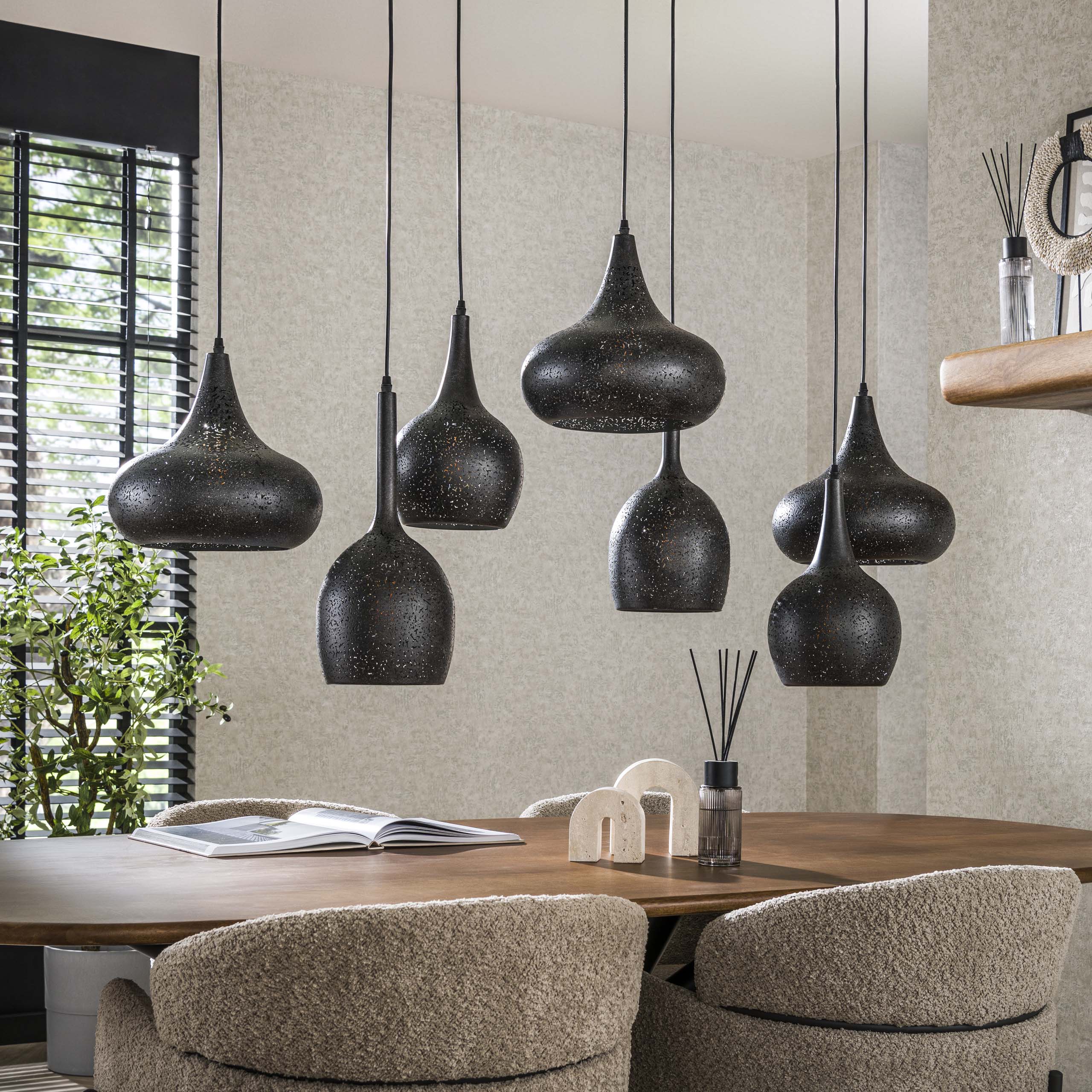 Hanglamp Zip | 7-Lichts | Artic zwart