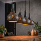 Hanglamp Punch Cone | 4-Lichts | Zwart bruin
