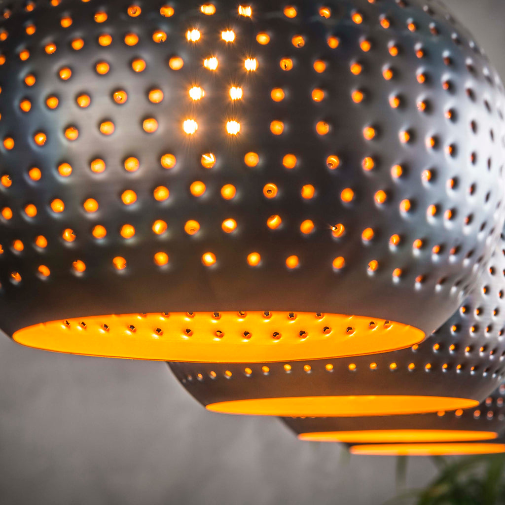 Hanglamp Punch Cone | 4-Lichts | Zwart bruin