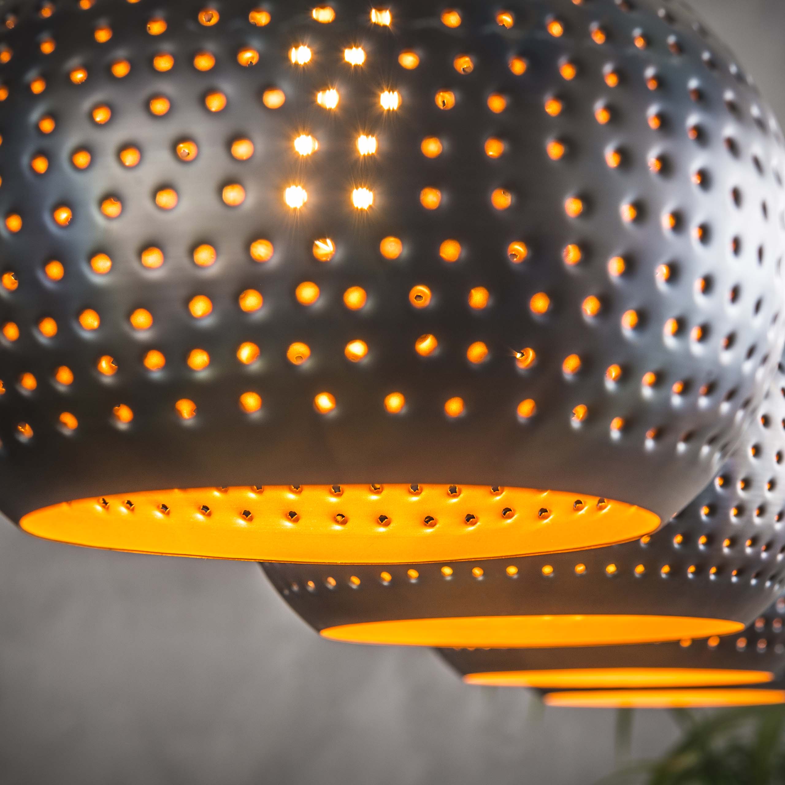 Hanglamp Punch Cone | 4-Lichts | Zwart bruin