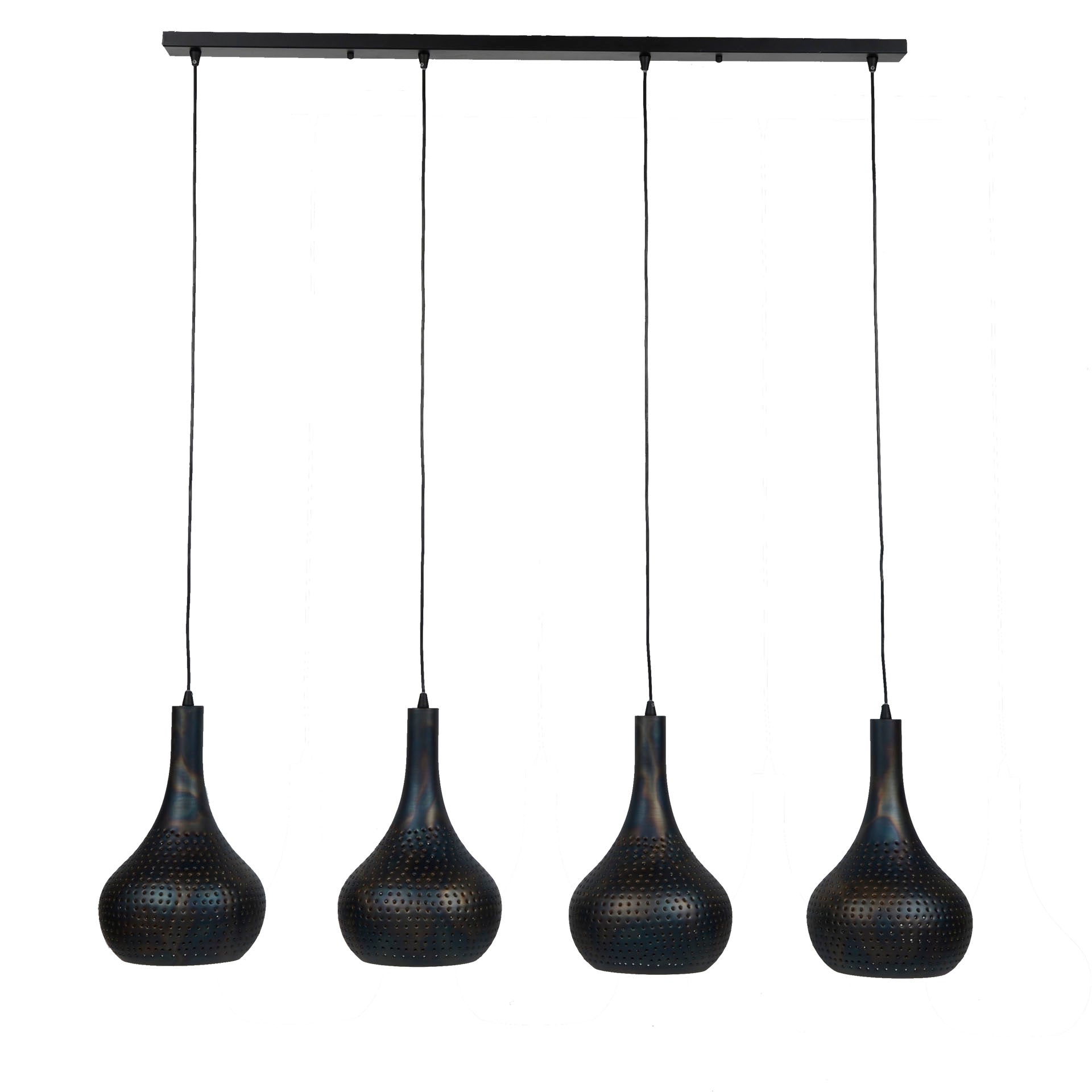 Hanglamp Punch Cone | 4-Lichts | Zwart bruin