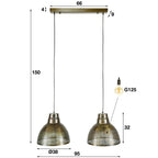 Hanglamp Screen | 2-Lichts | Antiek brons