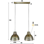Hanglamp Screen | 2-Lichts | Antiek brons