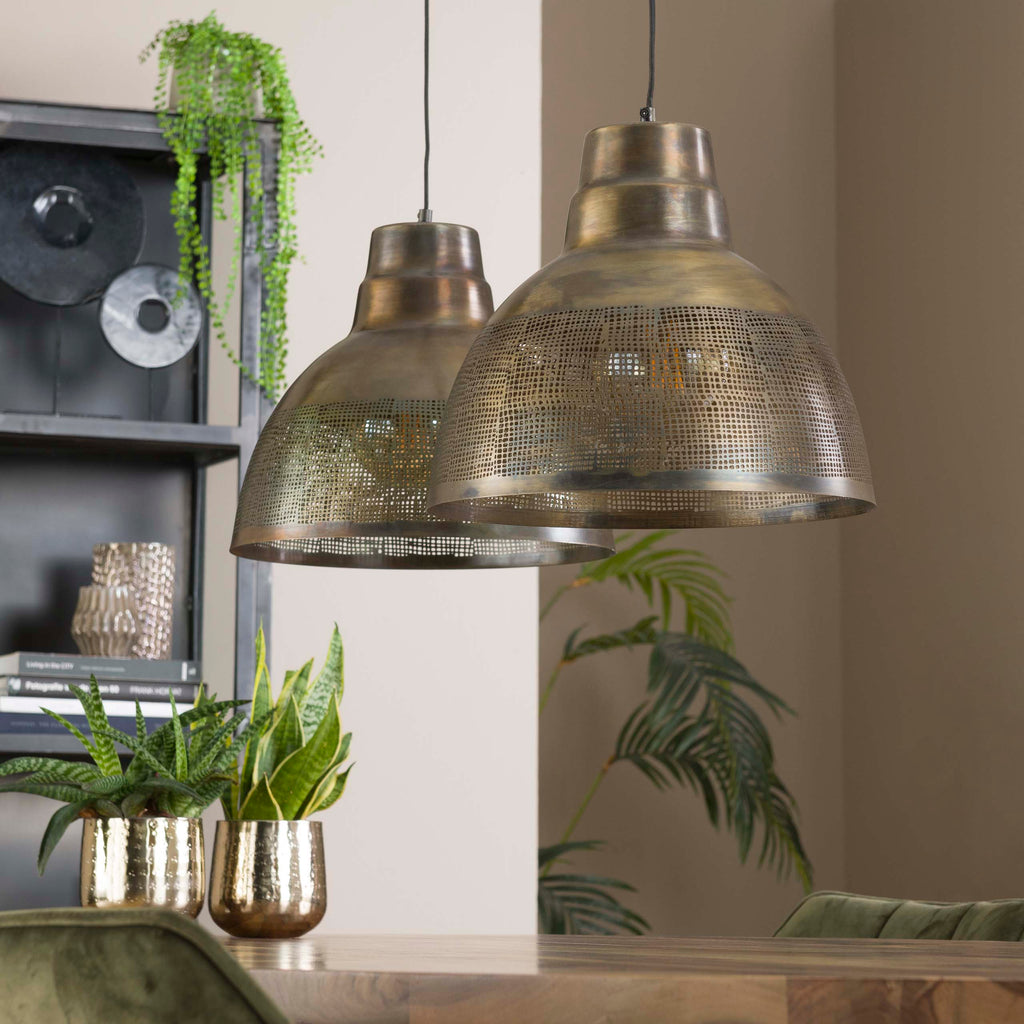 Hanglamp Screen | 2-Lichts | Antiek brons