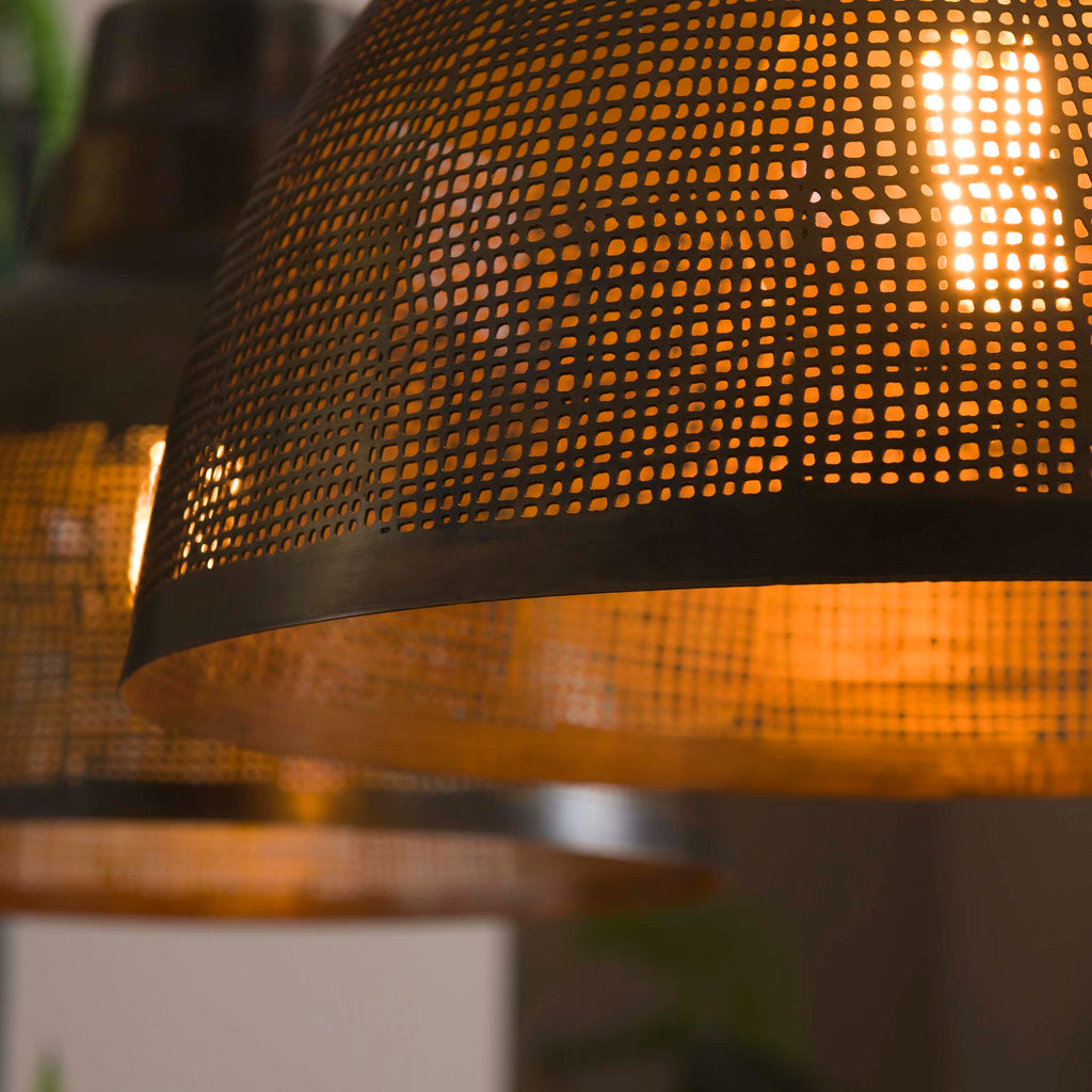 Hanglamp Screen | 2-Lichts | Antiek brons