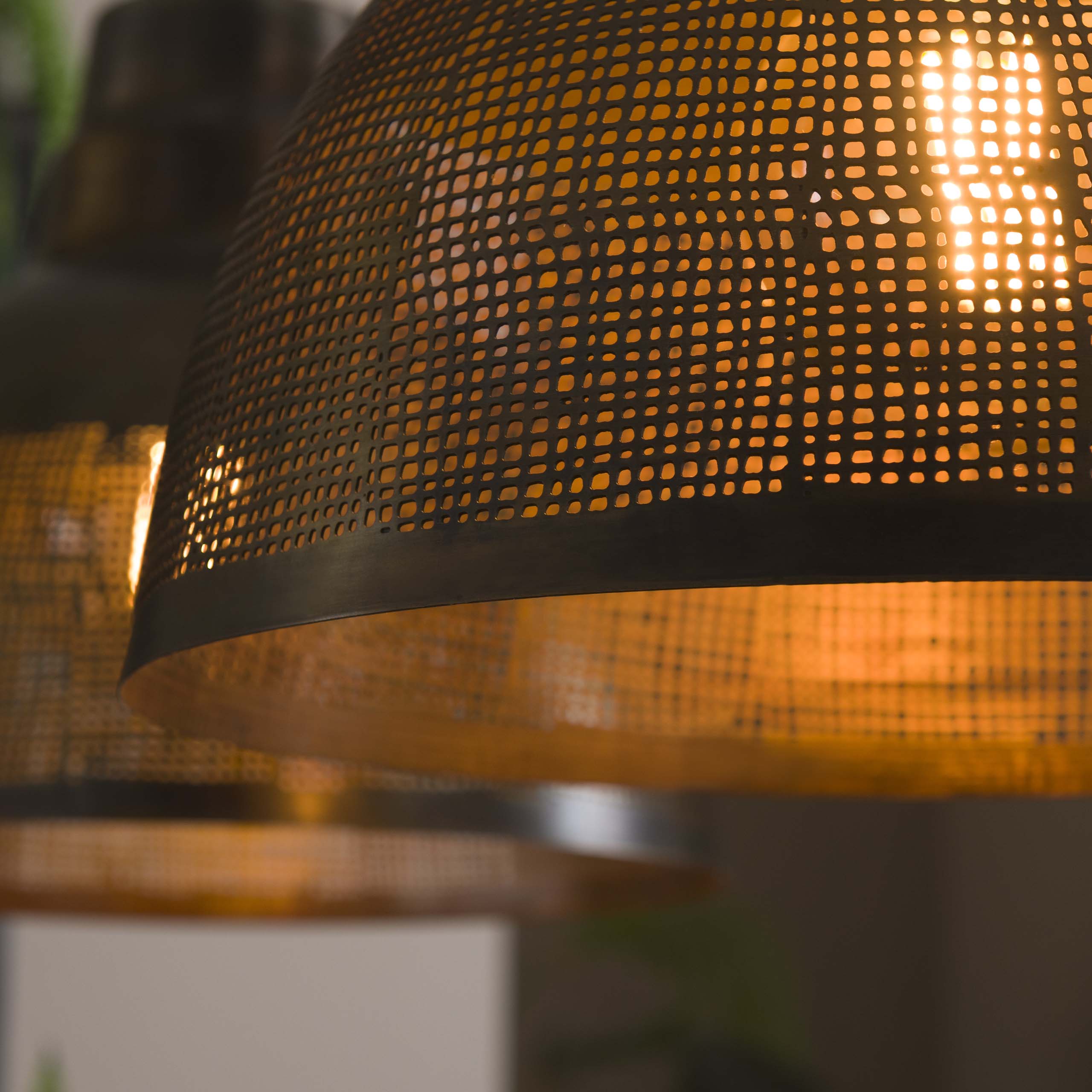 Hanglamp Screen | 2-Lichts | Antiek brons