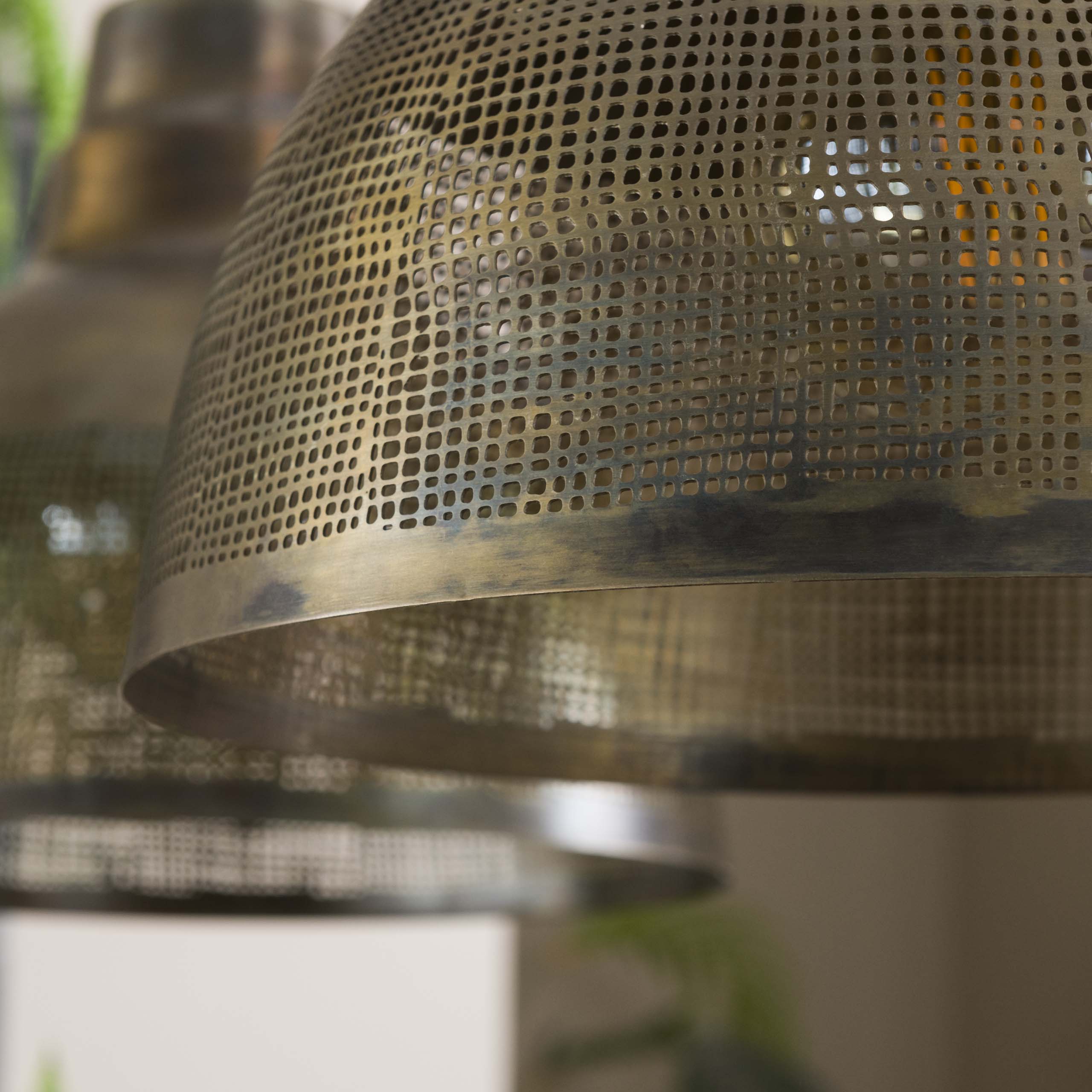 Hanglamp Screen | 2-Lichts | Antiek brons