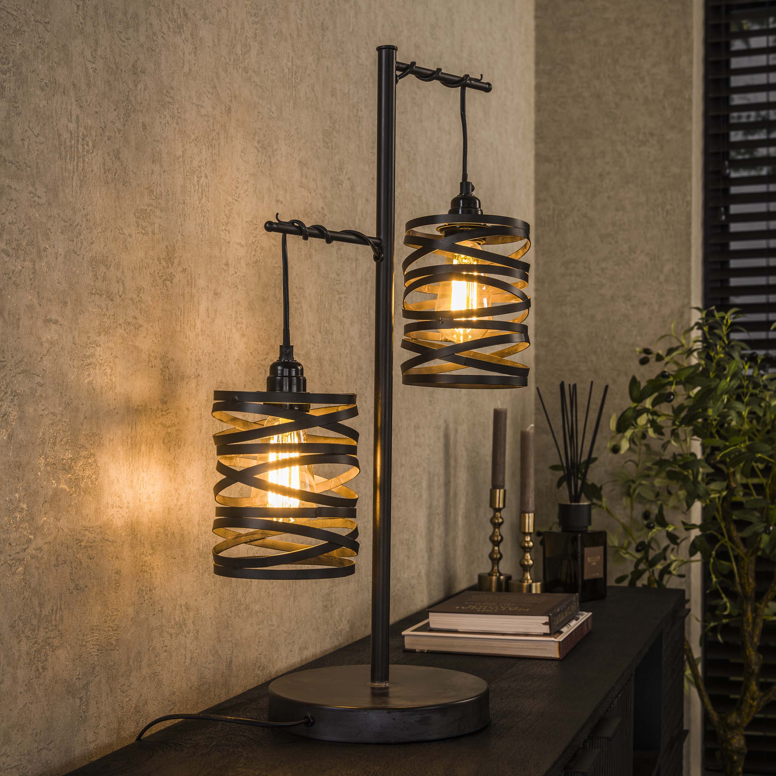 Tafellamp Spindle | 2-Lichts | Slate Grey