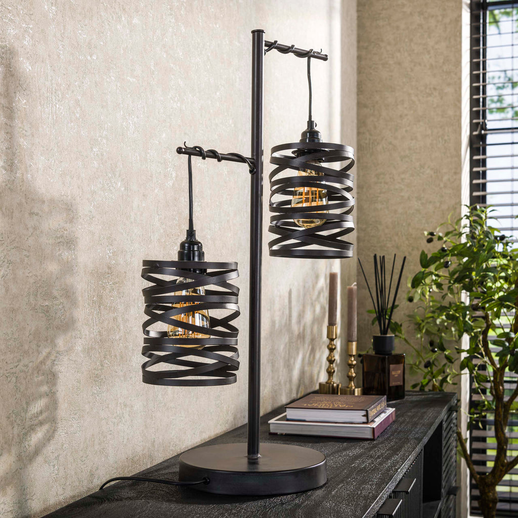 Tafellamp Spindle | 2-Lichts | Slate Grey