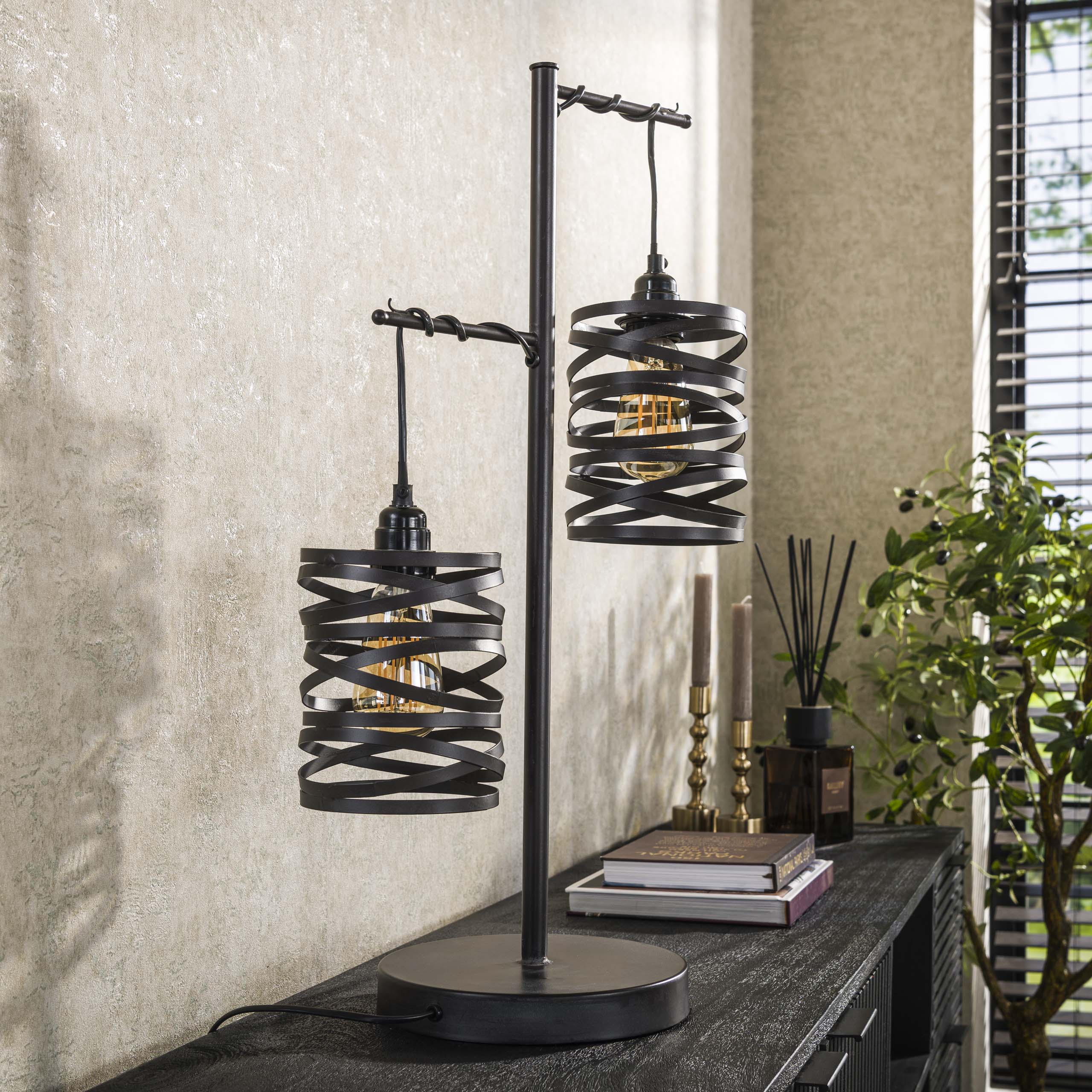 Tafellamp Spindle | 2-Lichts | Slate Grey