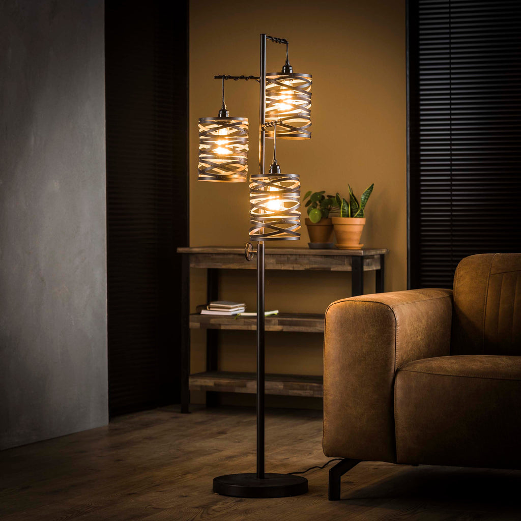 Vloerlamp Spindle | 3-Lichts | Slate grey