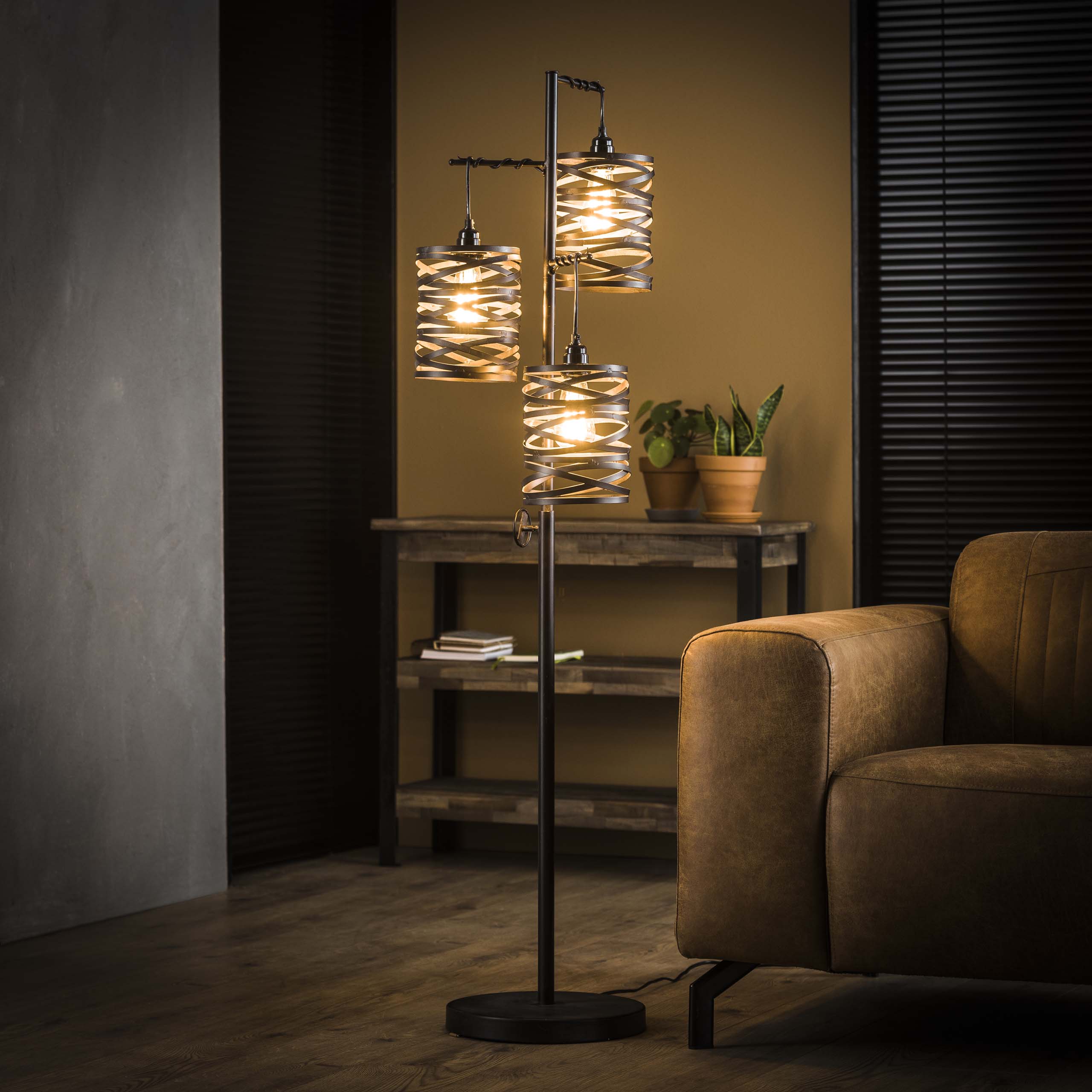 Vloerlamp Spindle | 3-Lichts | Slate grey