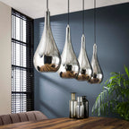 Hanglamp Silver Drop | 4-Lichts | Chroom Glas