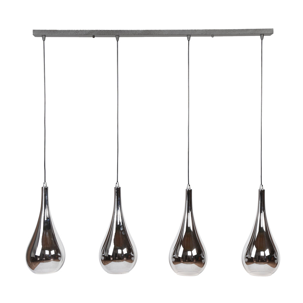 Hanglamp Silver Drop | 4-Lichts | Chroom Glas
