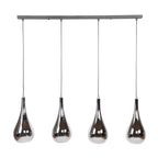Hanglamp Silver Drop | 4-Lichts | Chroom Glas