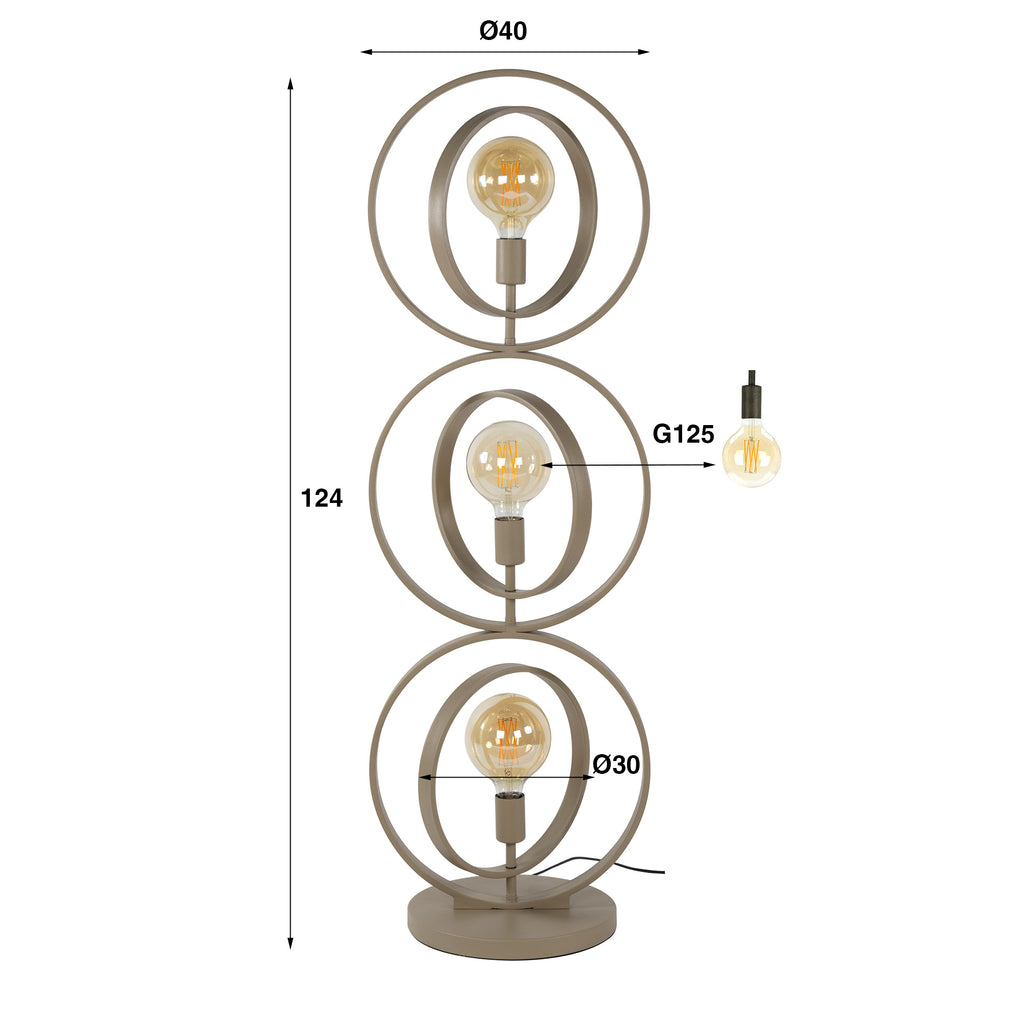 Vloerlamp Turn Around | 3-Lichts | Beige