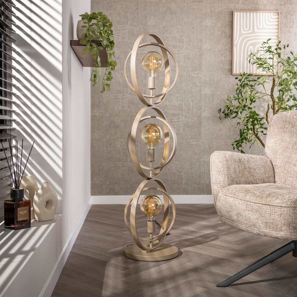 Vloerlamp Turn Around | 3-Lichts | Beige