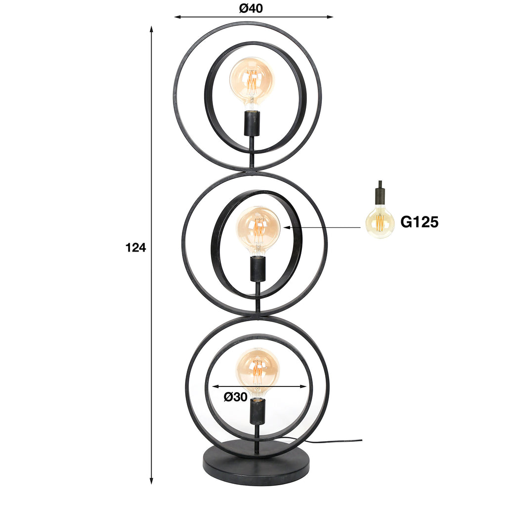 Vloerlamp Turn Around | 3-Lichts | Charcoal