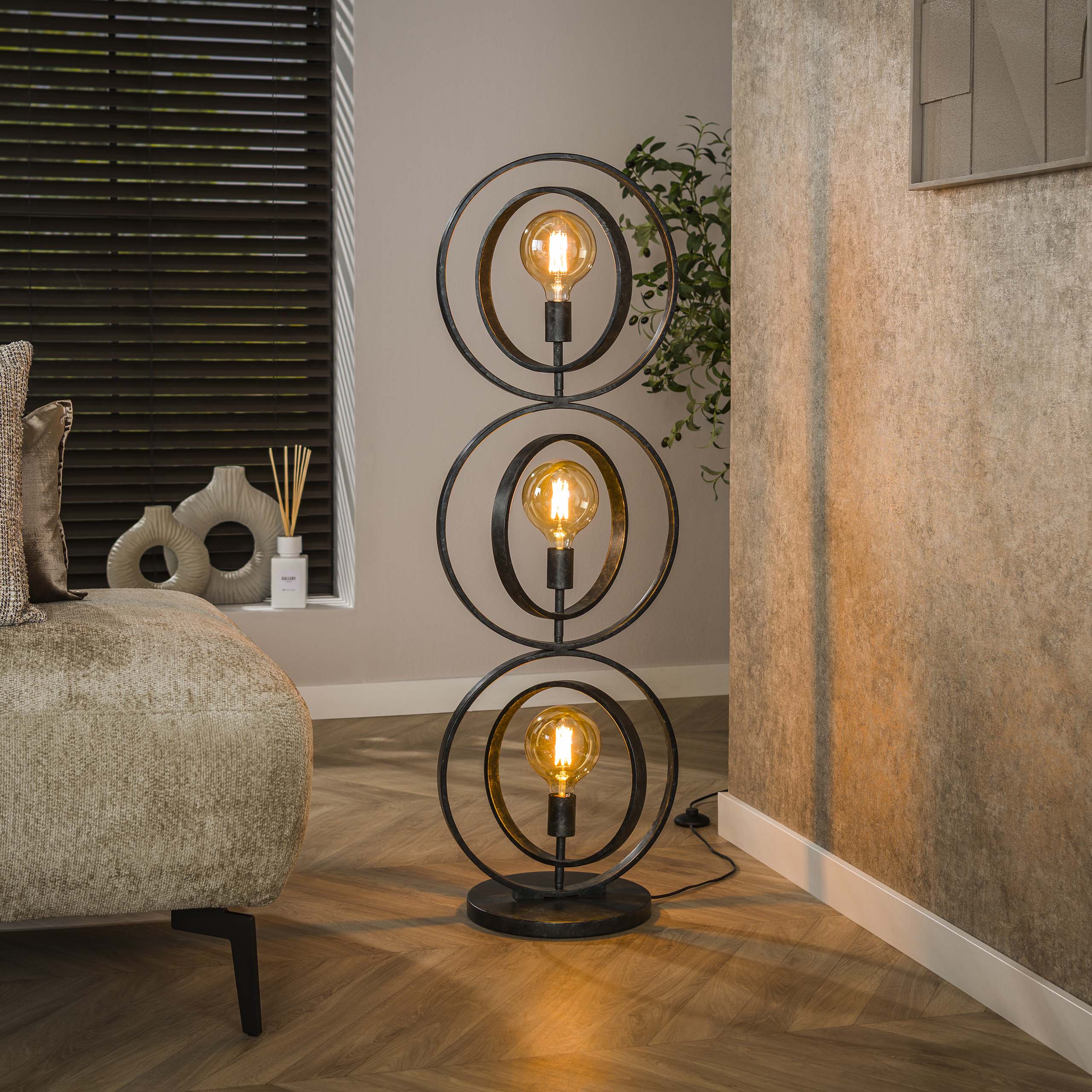 Vloerlamp Turn Around | 3-Lichts | Charcoal