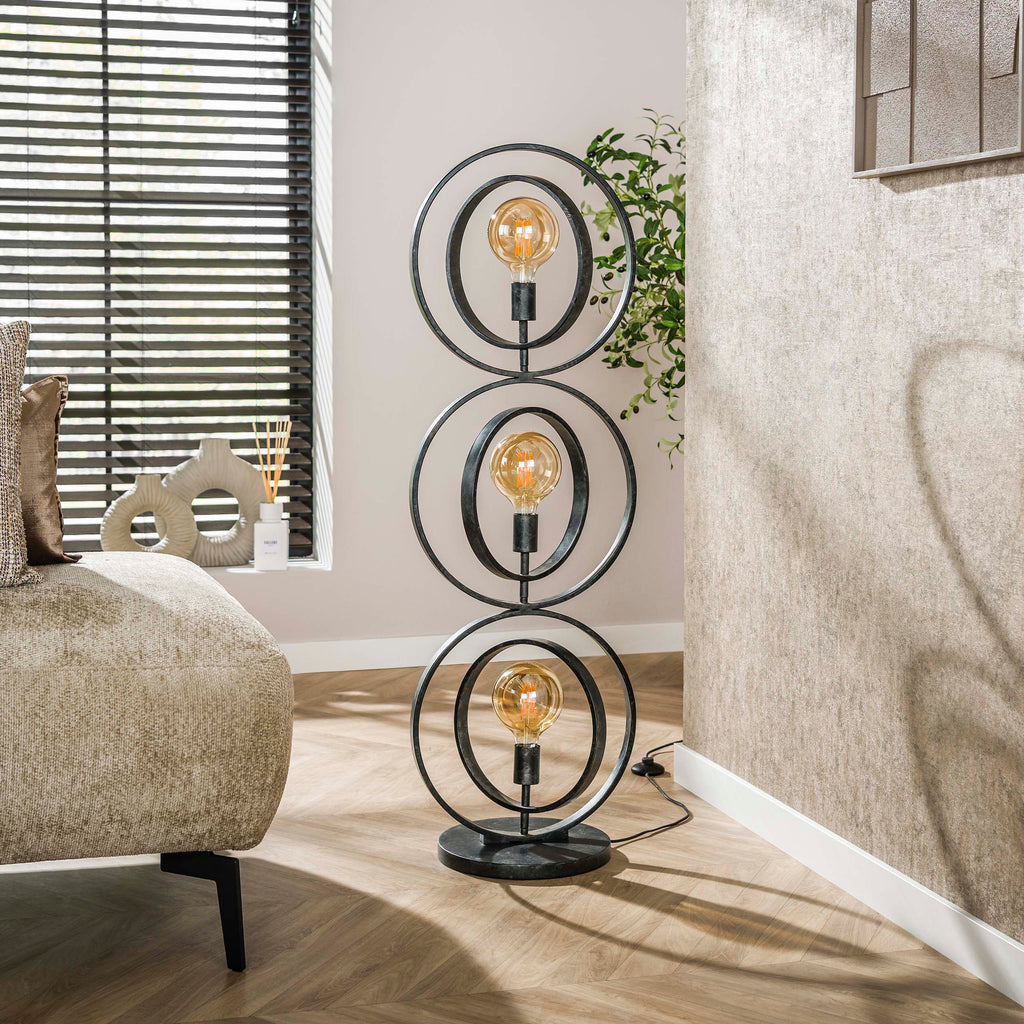 Vloerlamp Turn Around | 3-Lichts | Charcoal