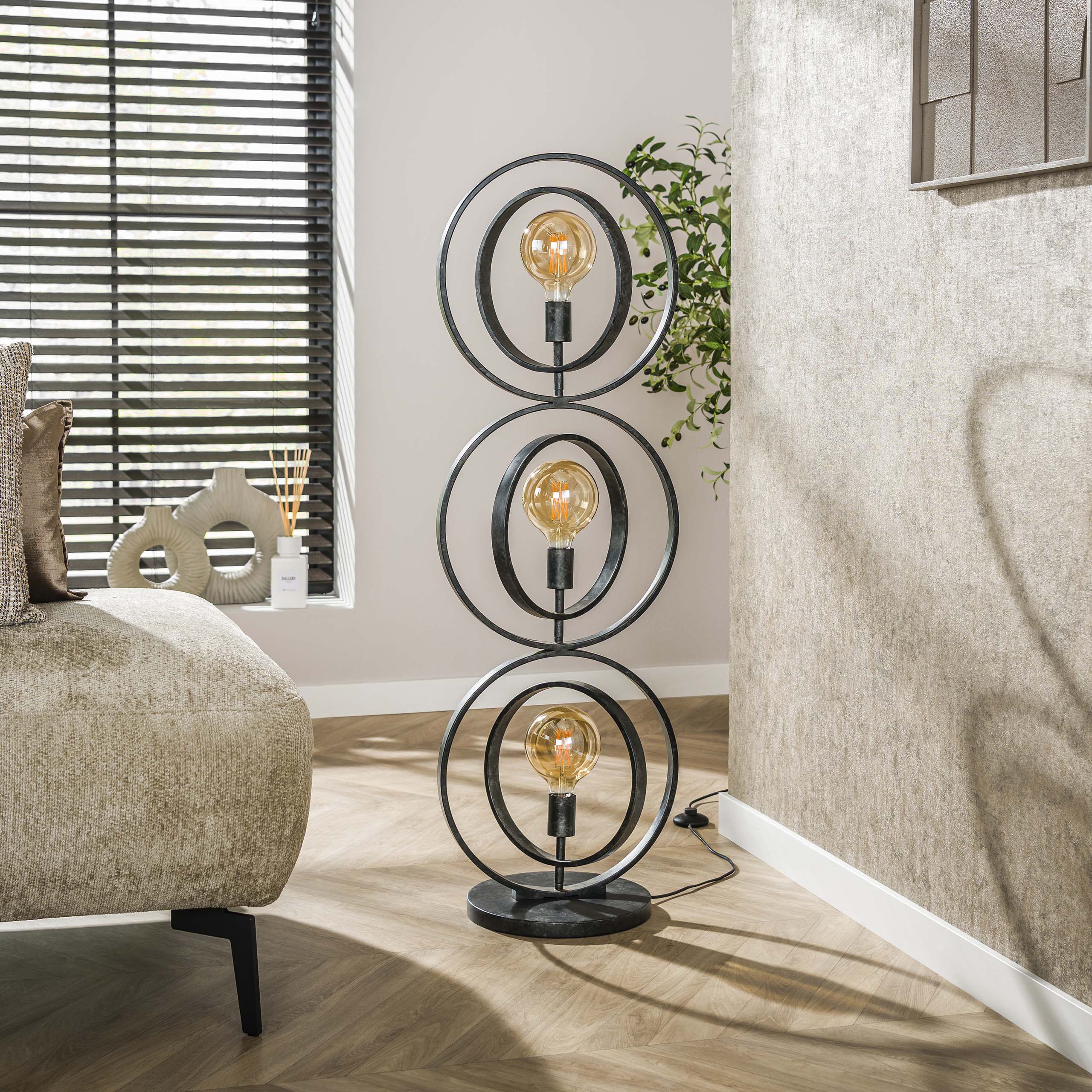 Vloerlamp Turn Around | 3-Lichts | Charcoal