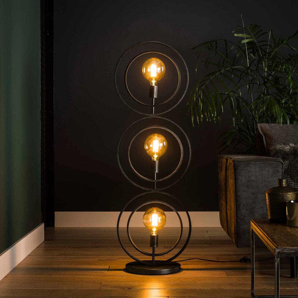 Vloerlamp Turn Around | 3-Lichts | Charcoal