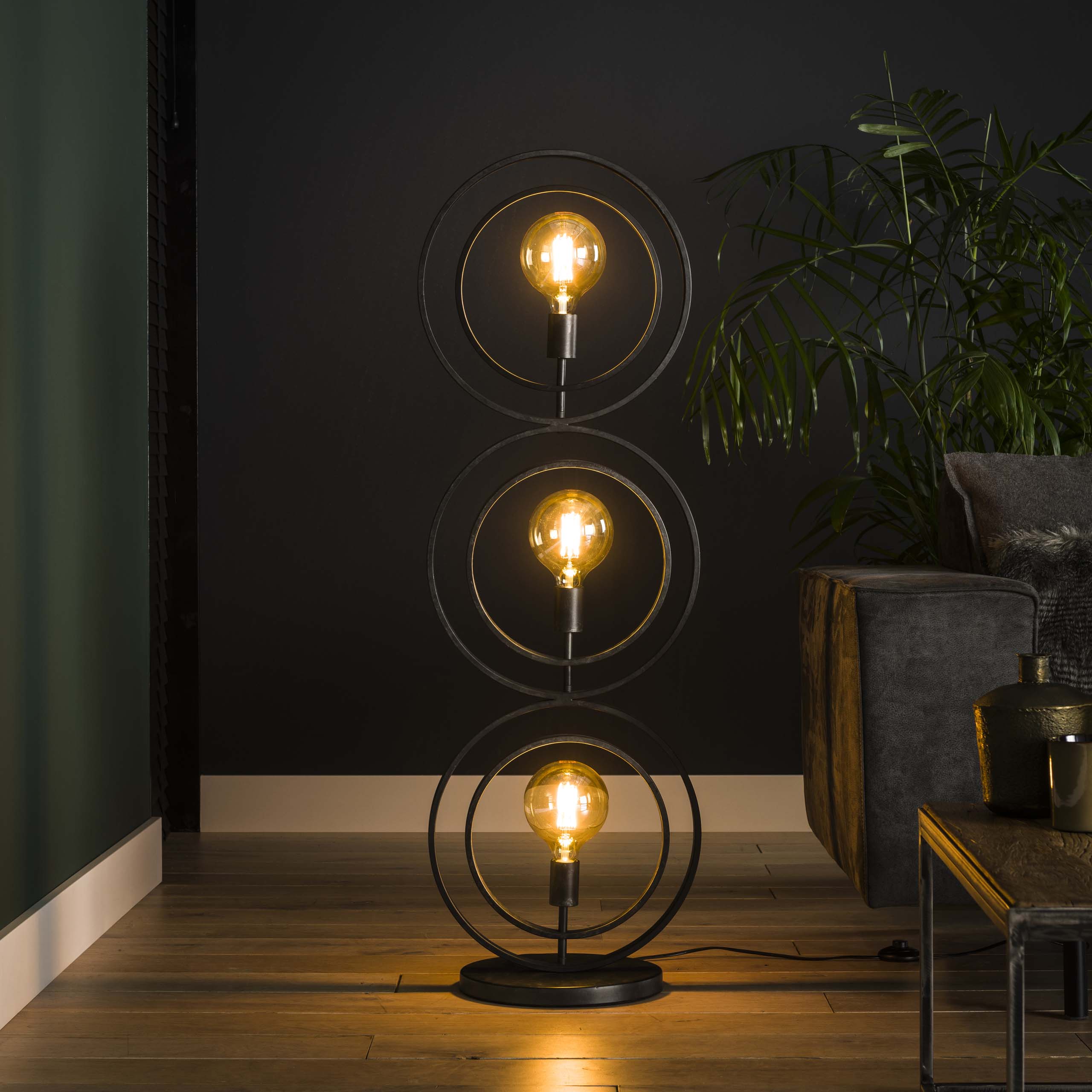 Vloerlamp Turn Around | 3-Lichts | Charcoal