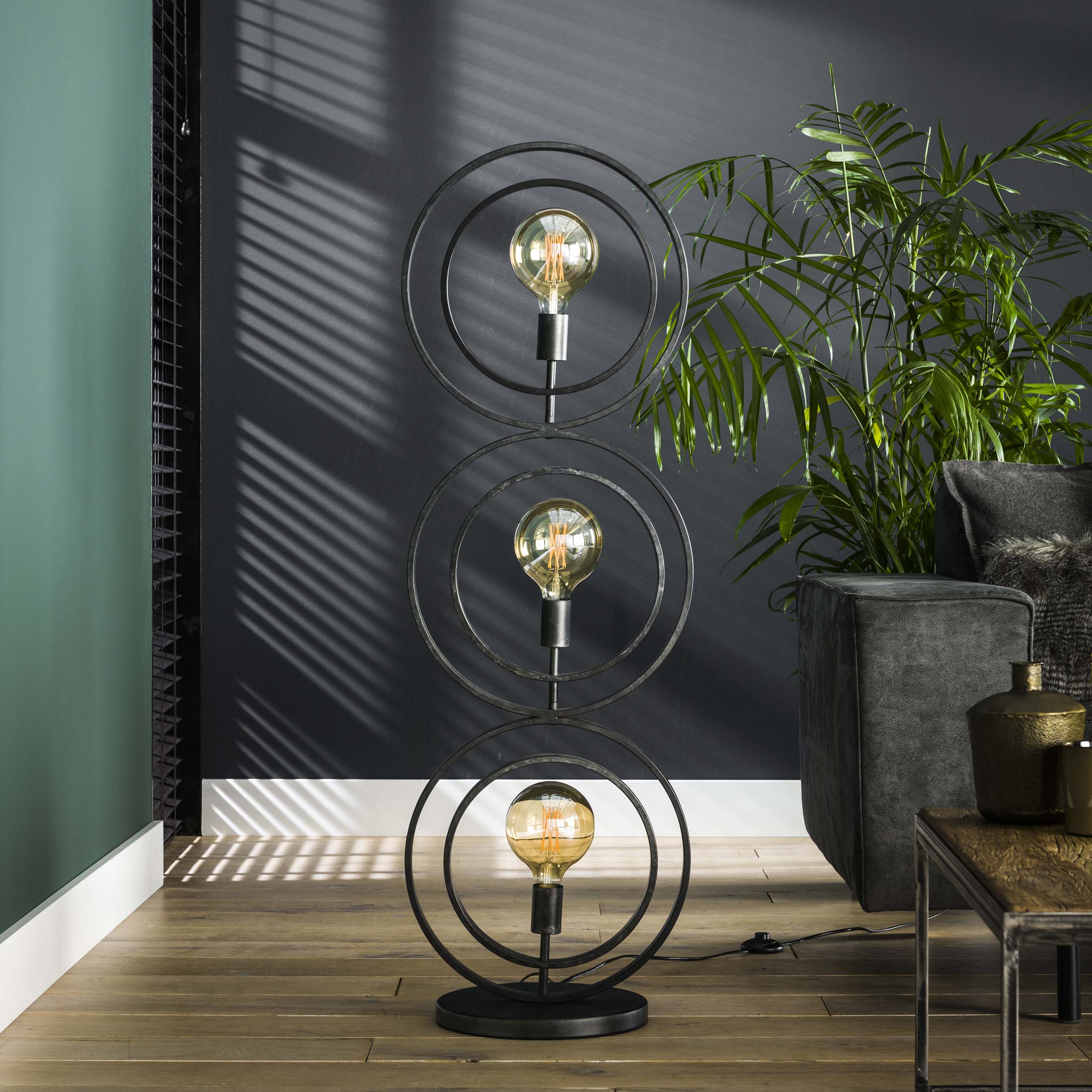 Vloerlamp Turn Around | 3-Lichts | Charcoal