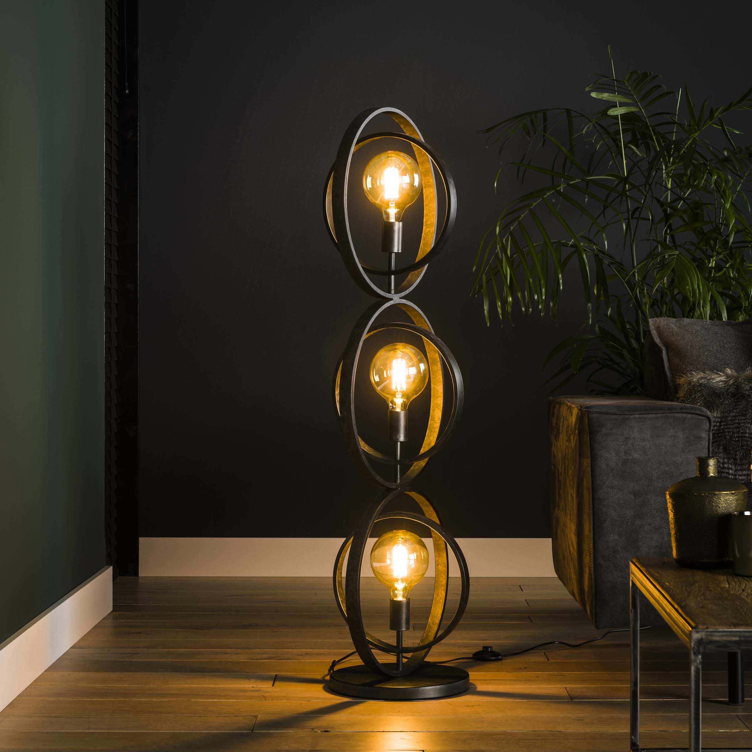 Vloerlamp Turn Around | 3-Lichts | Charcoal