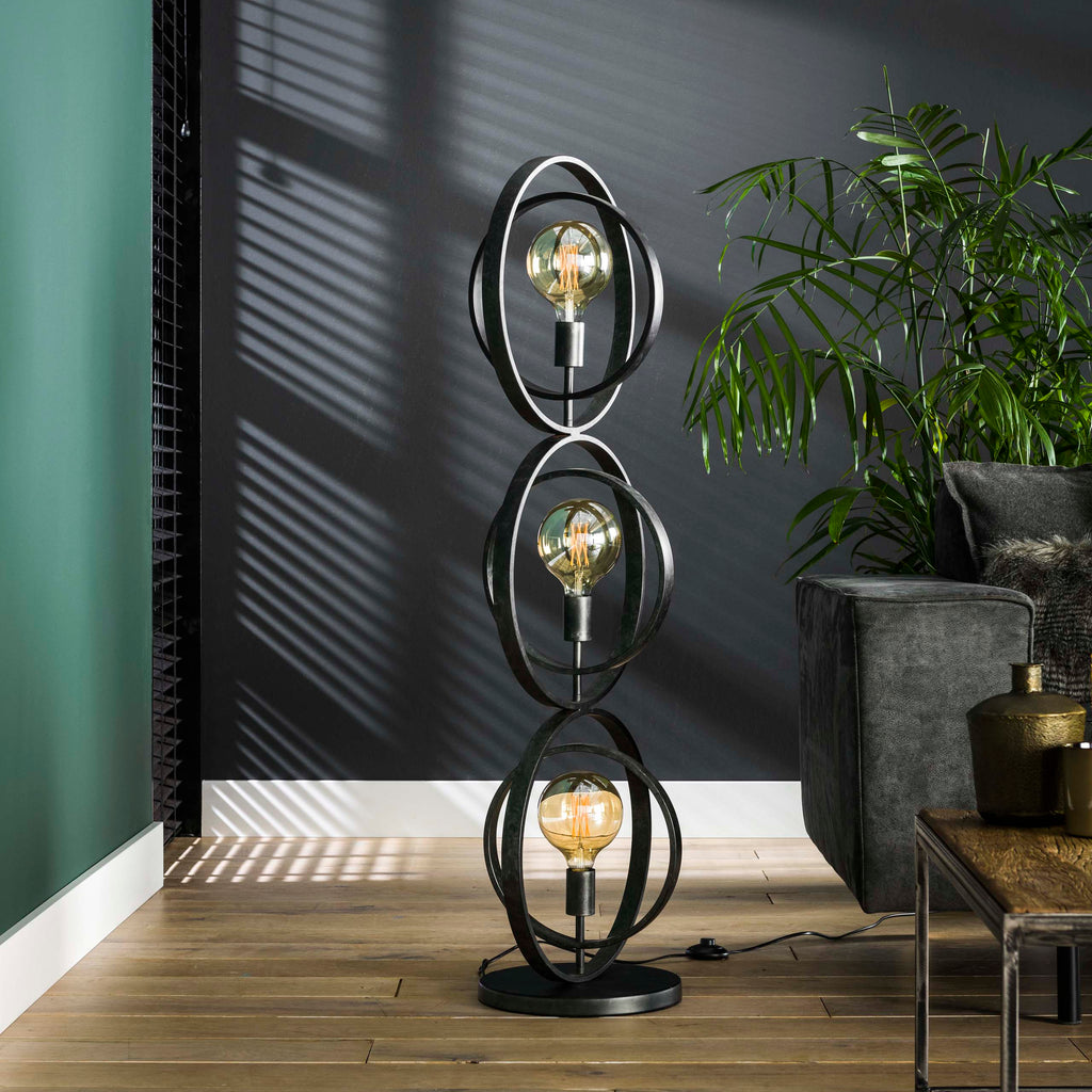 Vloerlamp Turn Around | 3-Lichts | Charcoal