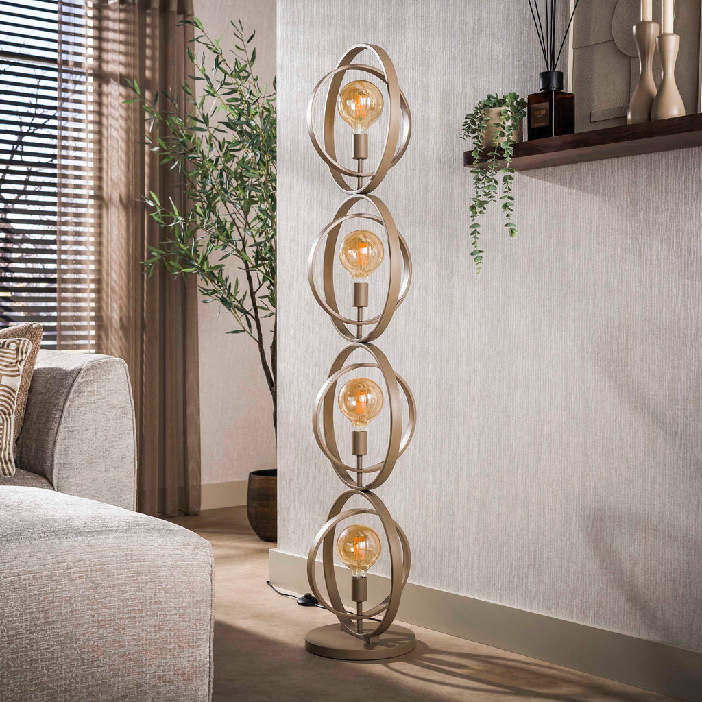 Vloerlamp Turn Around 4-lichts | Beige