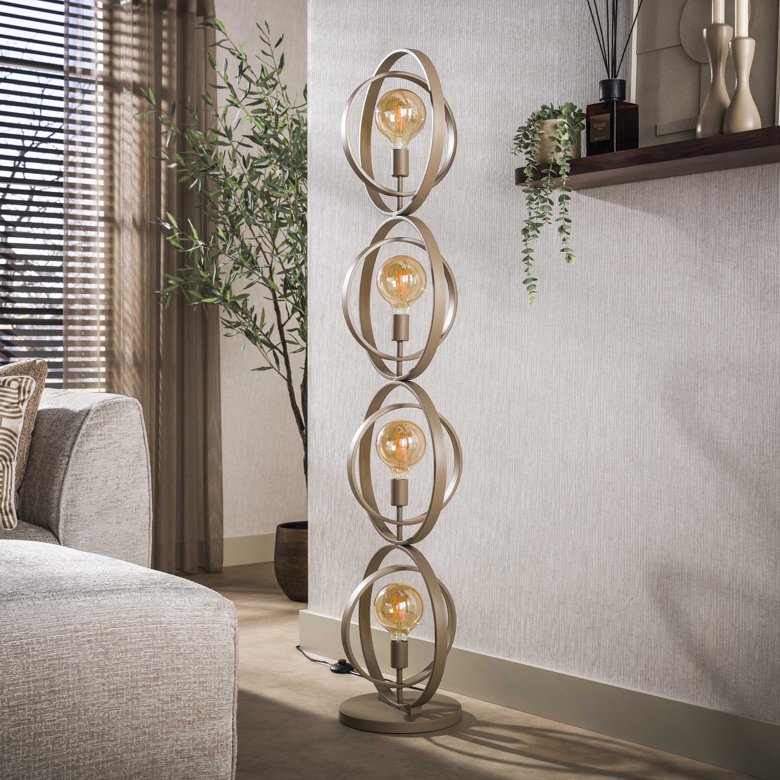 Vloerlamp Turn Around 4-lichts | Beige