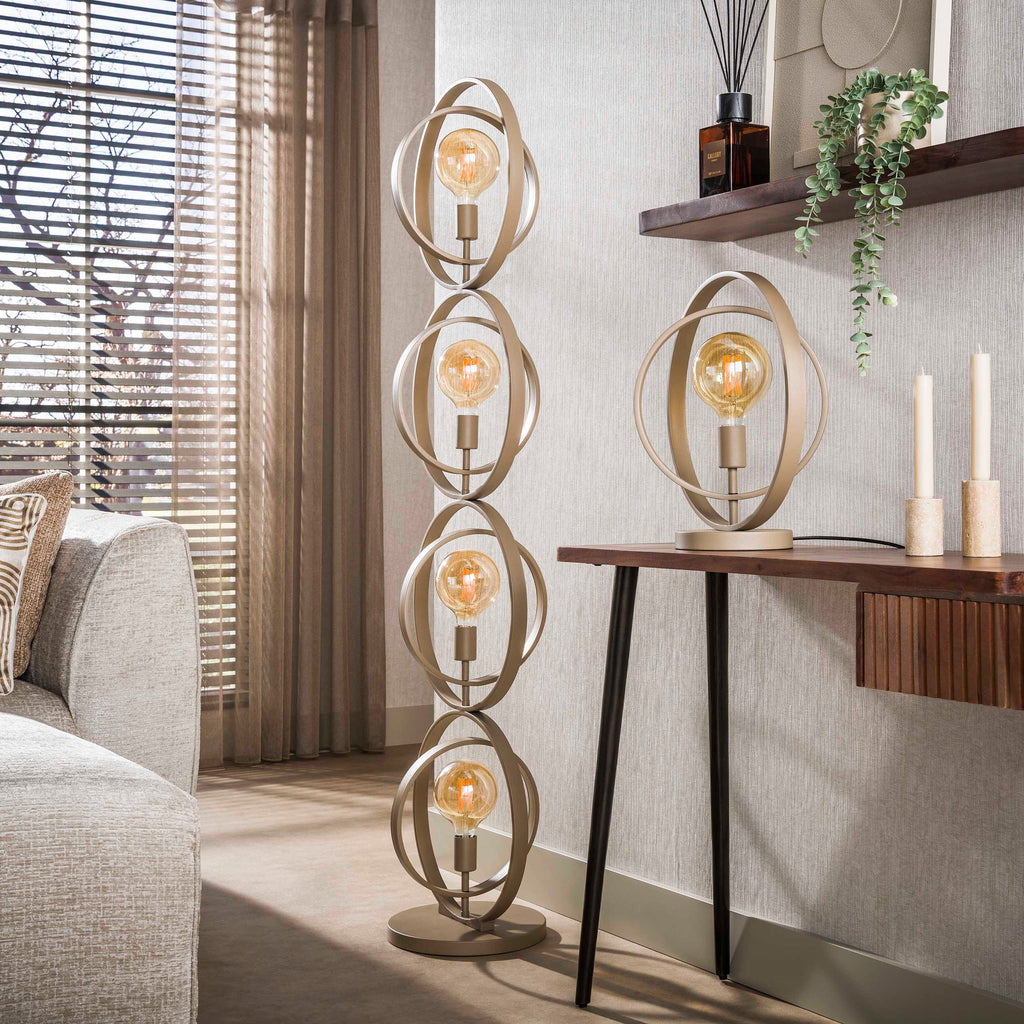 Vloerlamp Turn Around 4-lichts | Beige