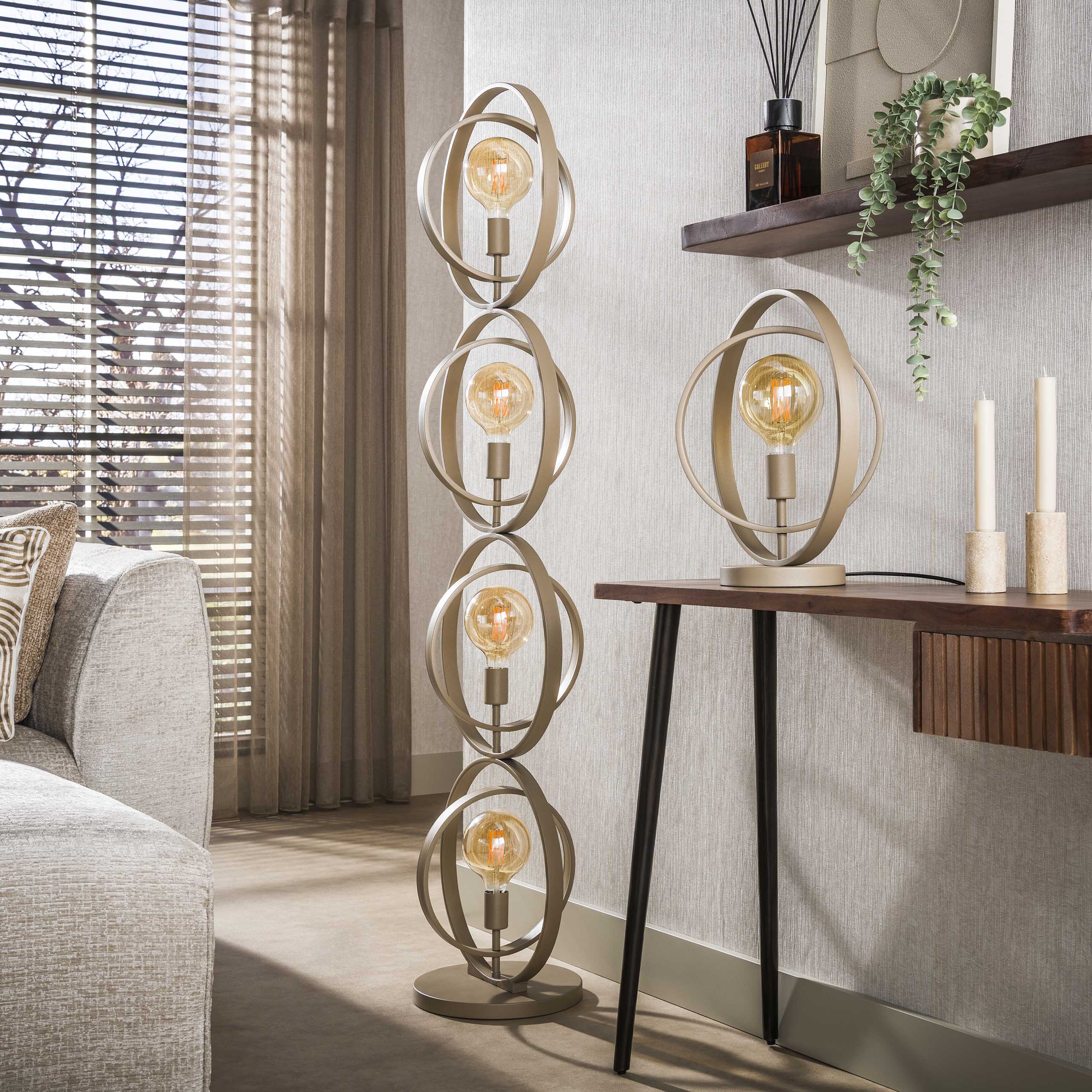 Vloerlamp Turn Around 4-lichts | Beige