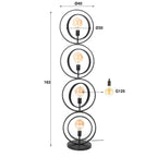 Vloerlamp Turn Around | 4-lichts | Charcoal