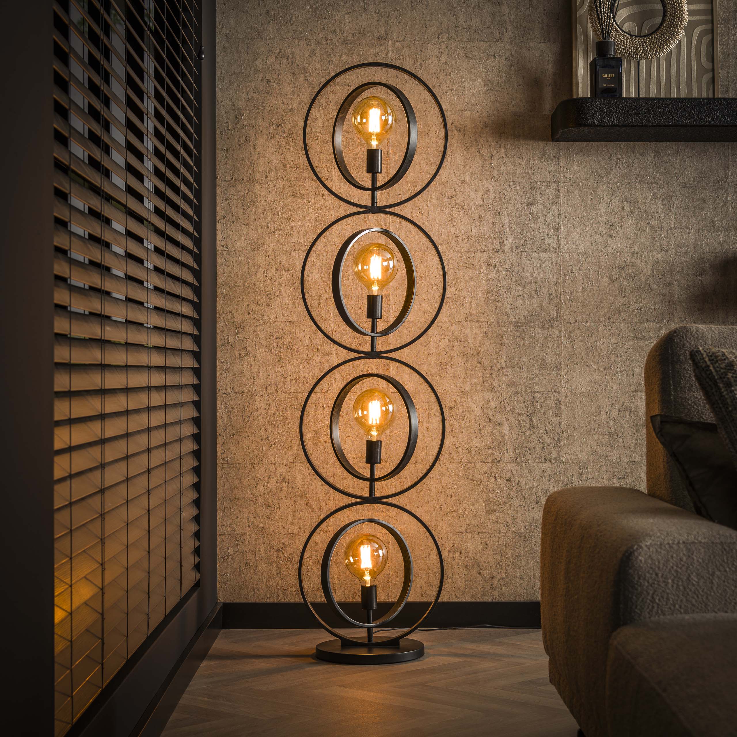 Vloerlamp Turn Around | 4-lichts | Charcoal