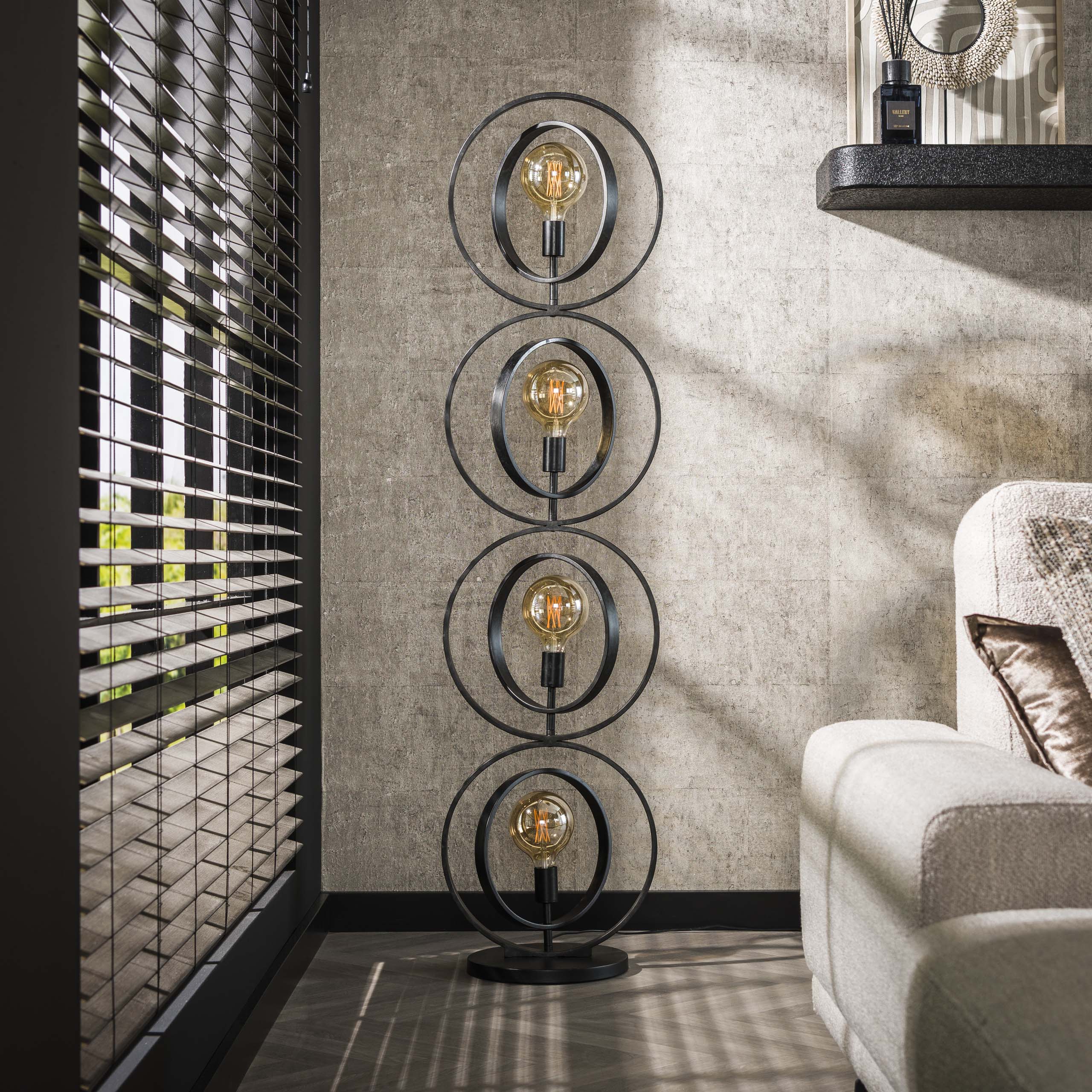 Vloerlamp Turn Around | 4-lichts | Charcoal