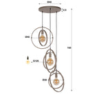 Hanglamp Turn Around | 3-Lichts | Getrapt | Beige