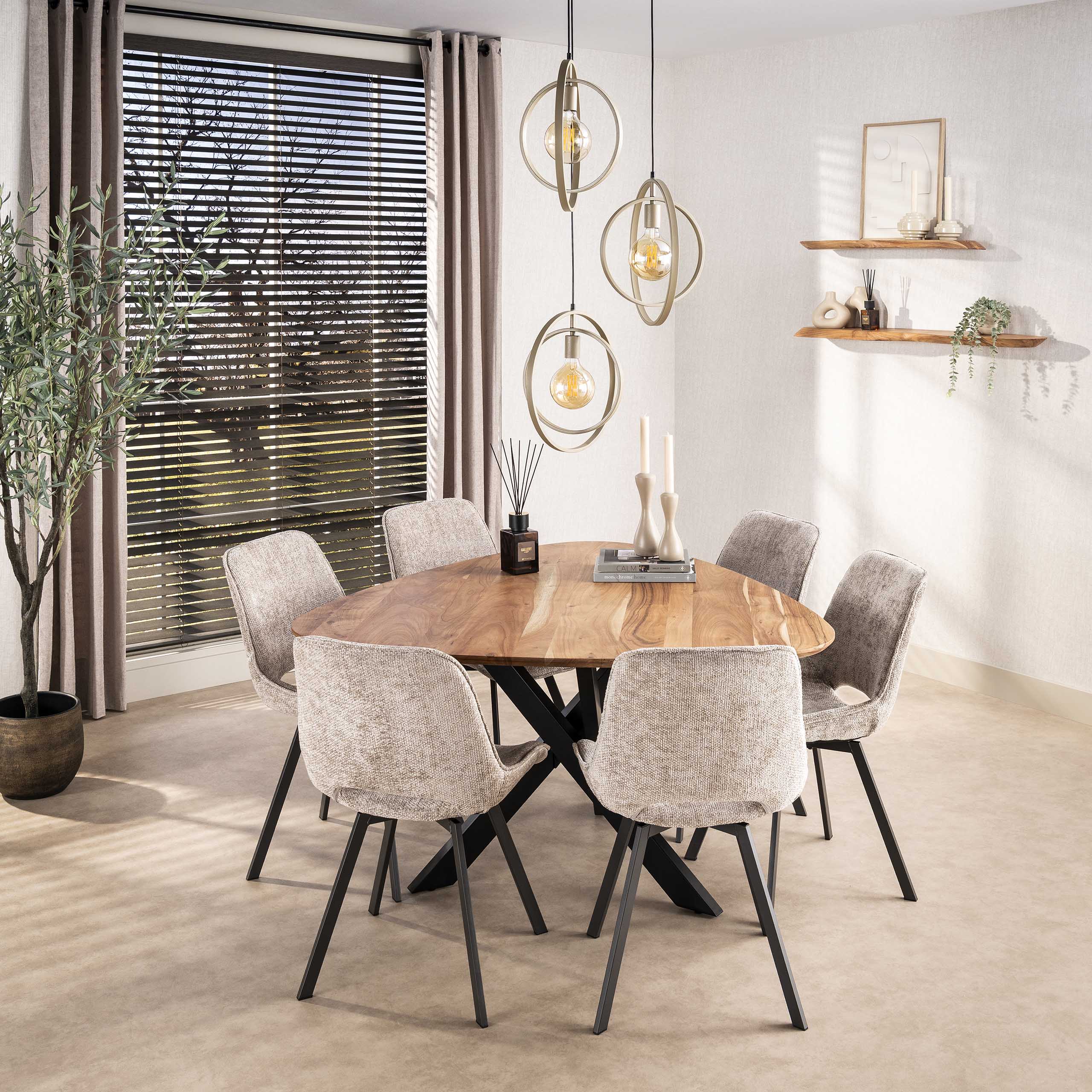 Hanglamp Turn Around | 3-Lichts | Getrapt | Beige