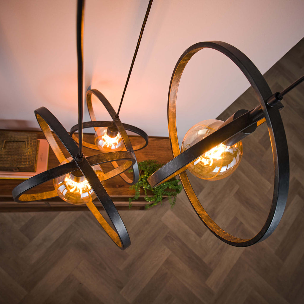 Hanglamp Turn Around getrapt | 3-Lichts | Charcoal
