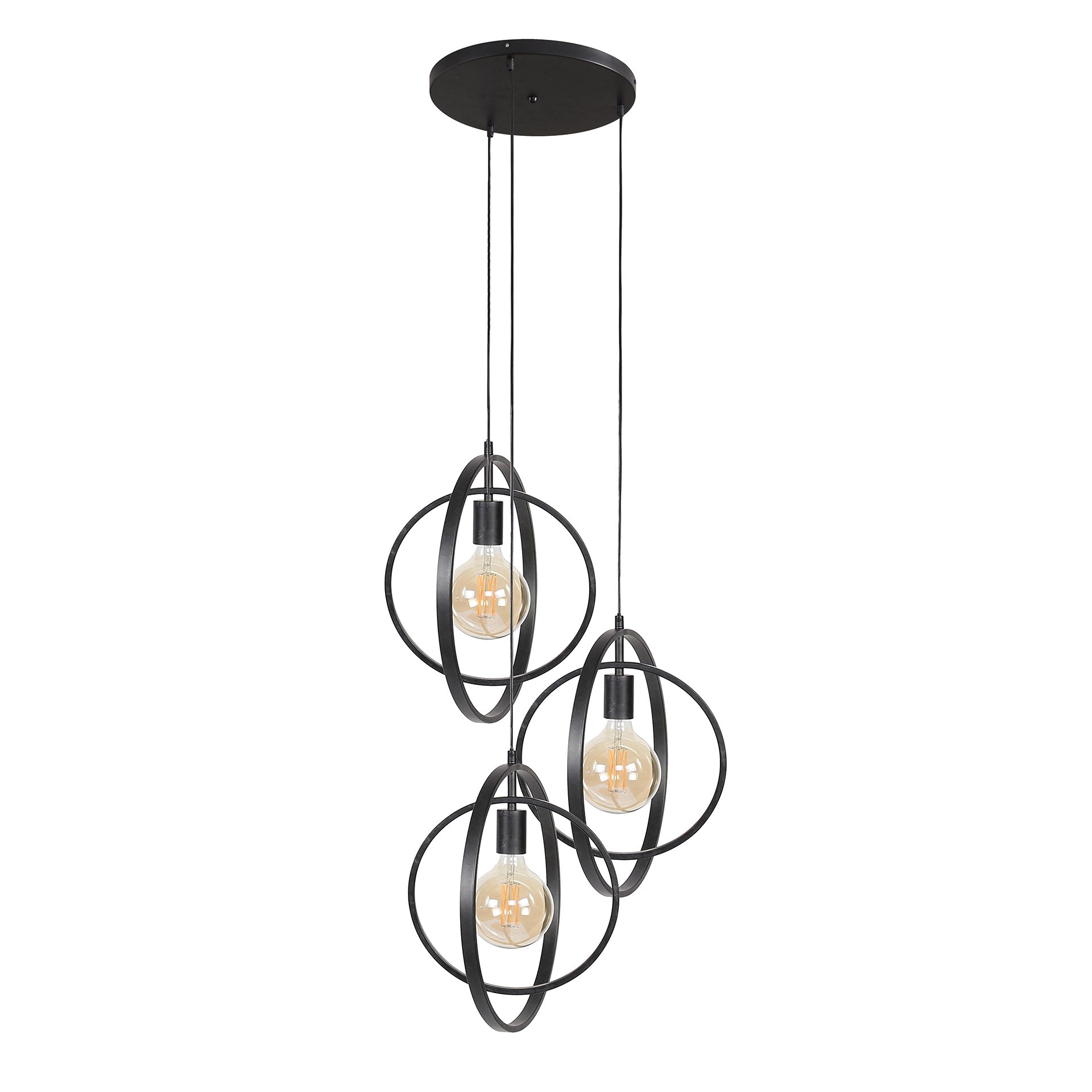 Hanglamp Turn Around getrapt | 3-Lichts | Charcoal