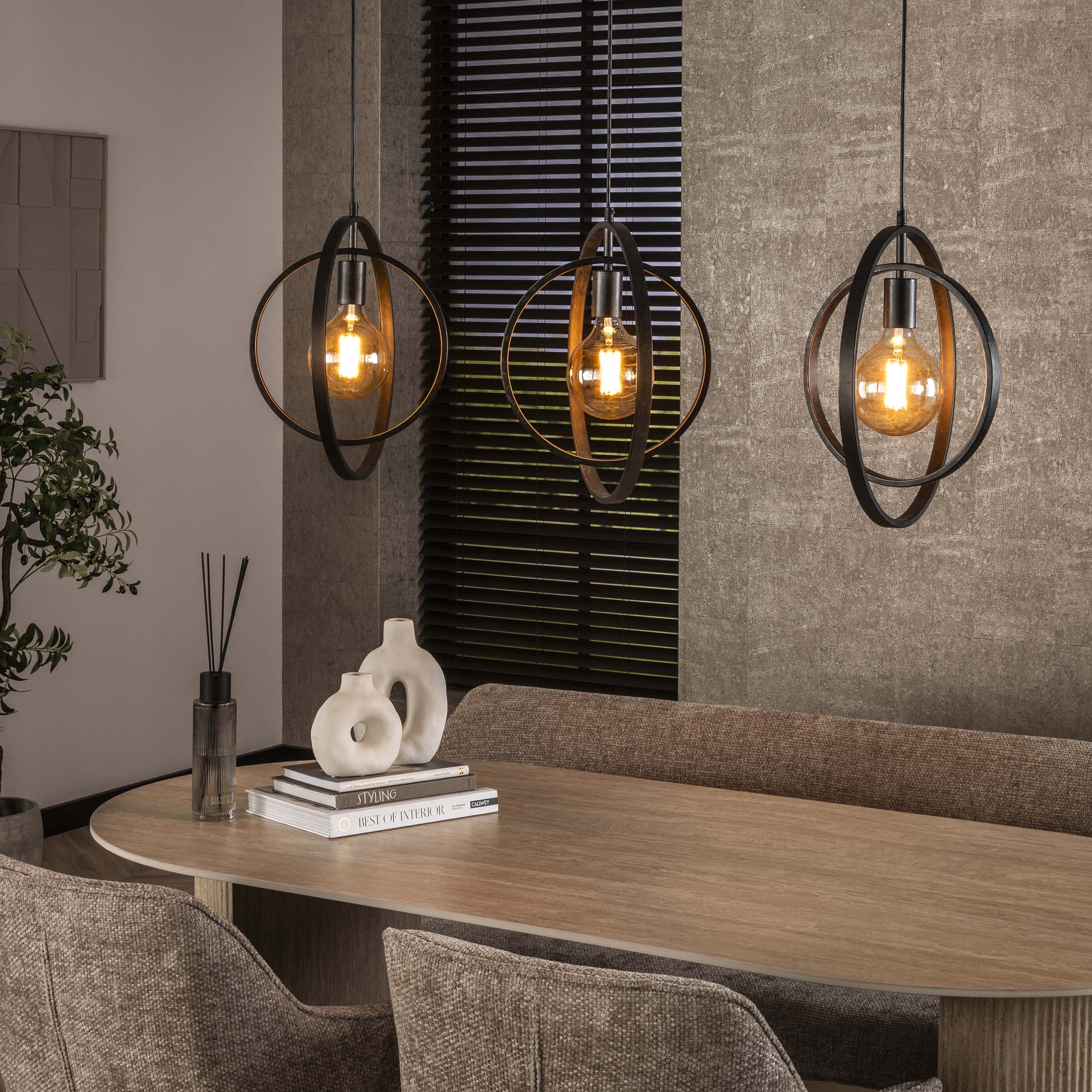 Hanglamp Turn Around | 3-Lichts | Charcoal