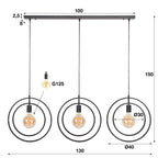 Hanglamp Turn Around | 3-Lichts | Charcoal