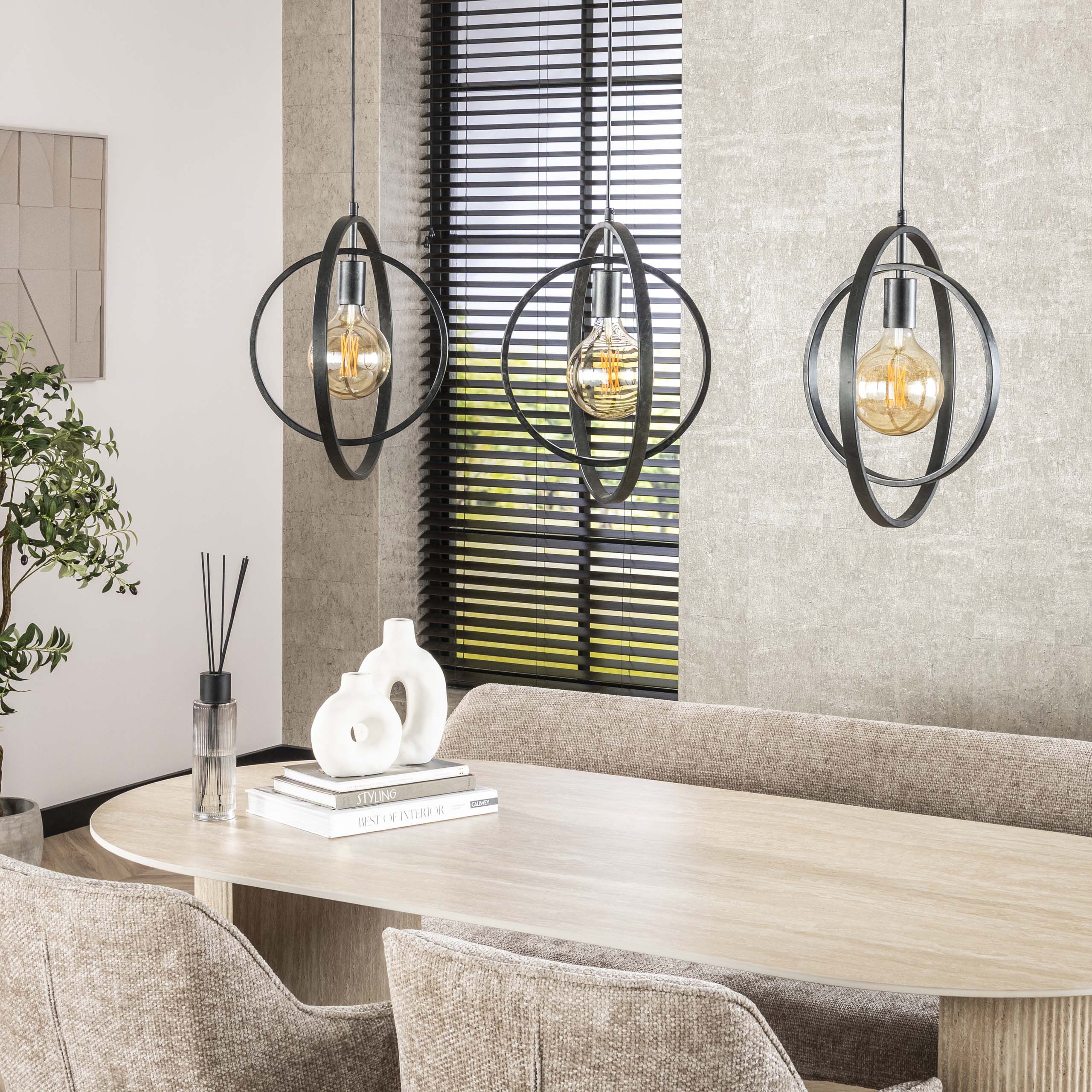 Hanglamp Turn Around | 3-Lichts | Charcoal