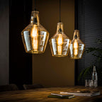 Hanglamp Glass Cone | 3-Lichts | Oud zilver