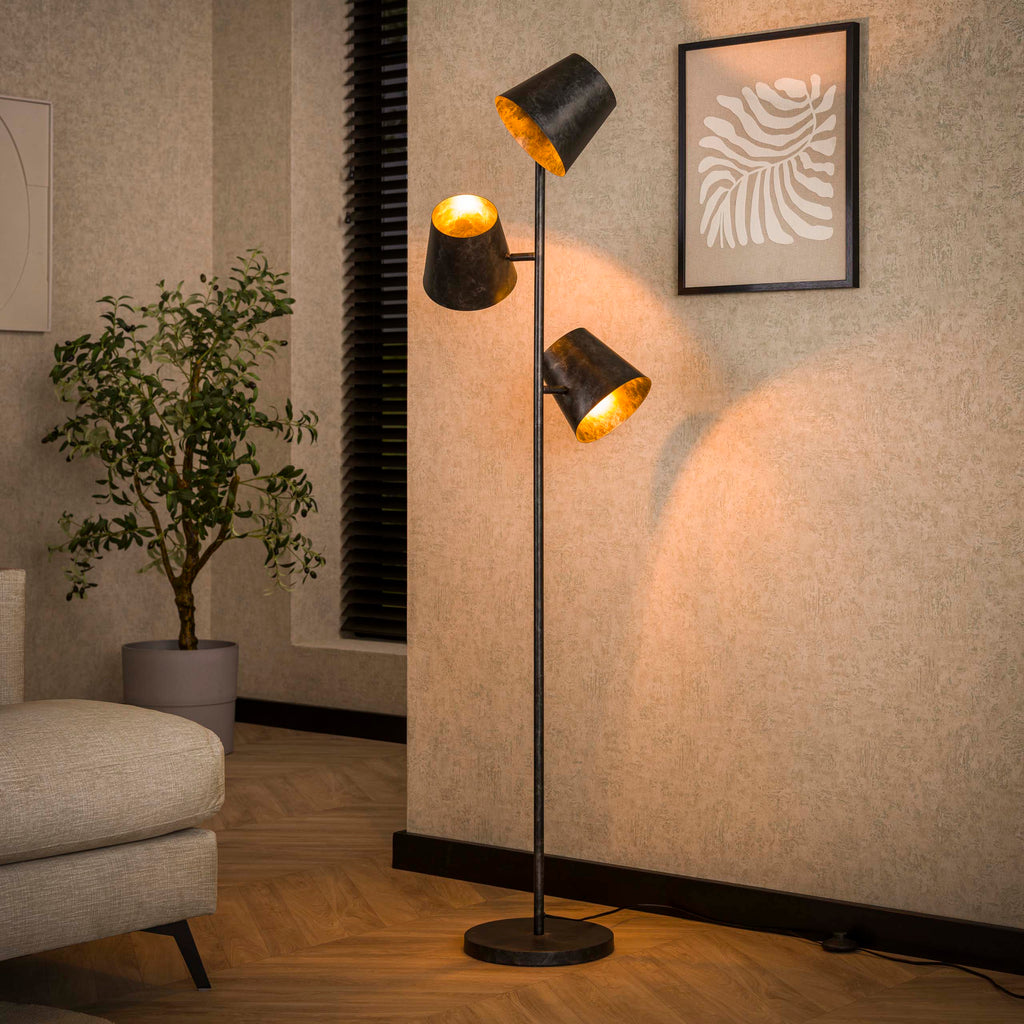 Vloerlamp Kinetic | 3-lichts | Charcoal