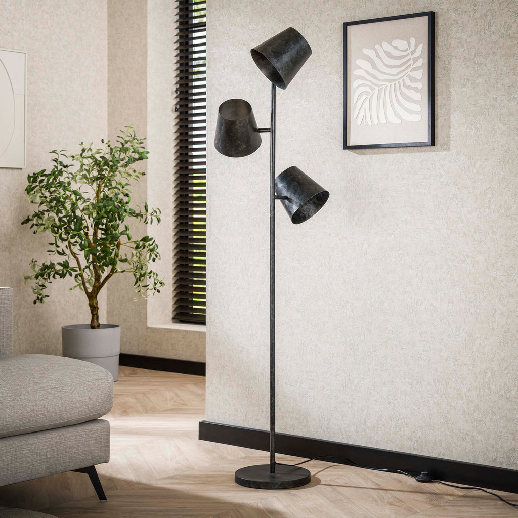 Vloerlamp Kinetic | 3-lichts | Charcoal