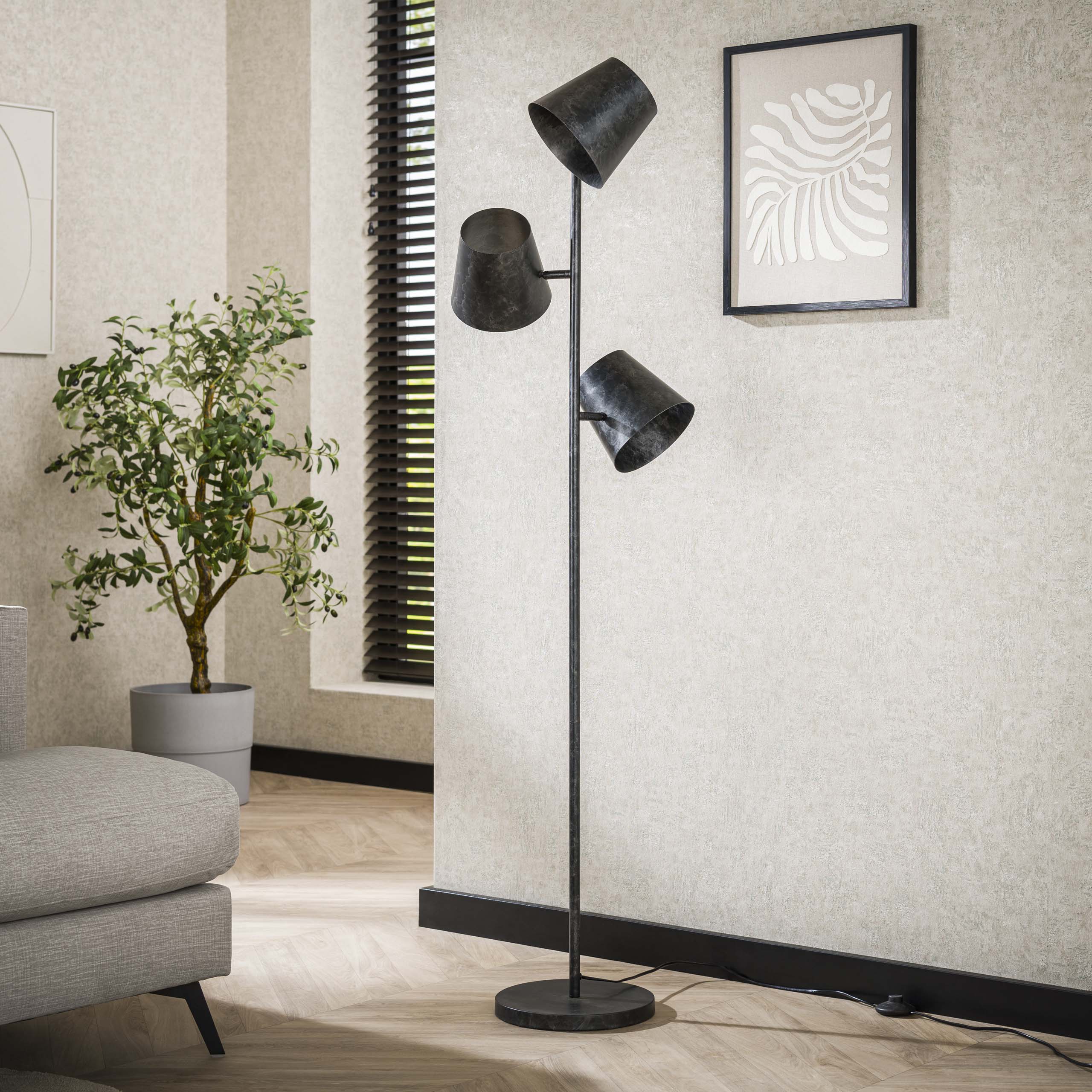 Vloerlamp Kinetic | 3-lichts | Charcoal